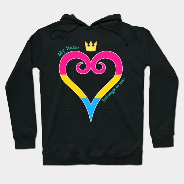 Pan Pride Heart Hoodie by The Curio Art Shop